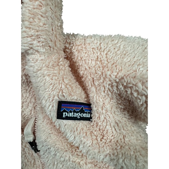 Patagonia Baby Girls Pink Fleece Hooded Jacket Size 12-18 Months Cozy Outdoor - Picture 3 of 5